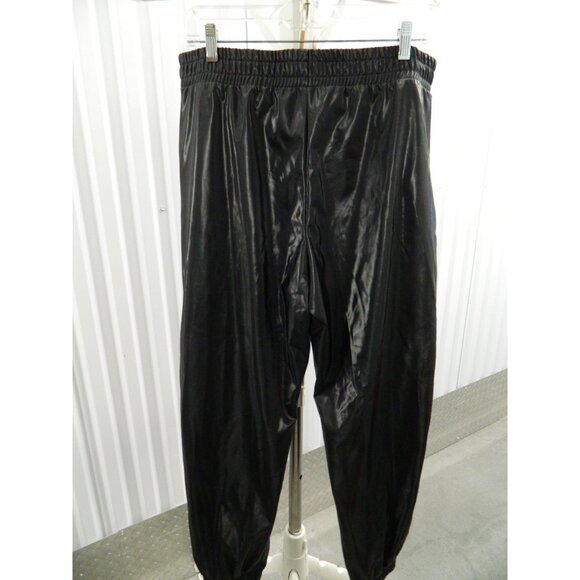 Victoria Sport Metallic Black Shiny Windbreaker Pants Large Victoria's Secret - Picture 9 of 10